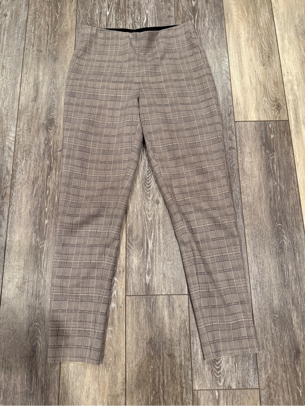 Zara Brown Plaid Cropped Ankle Pants